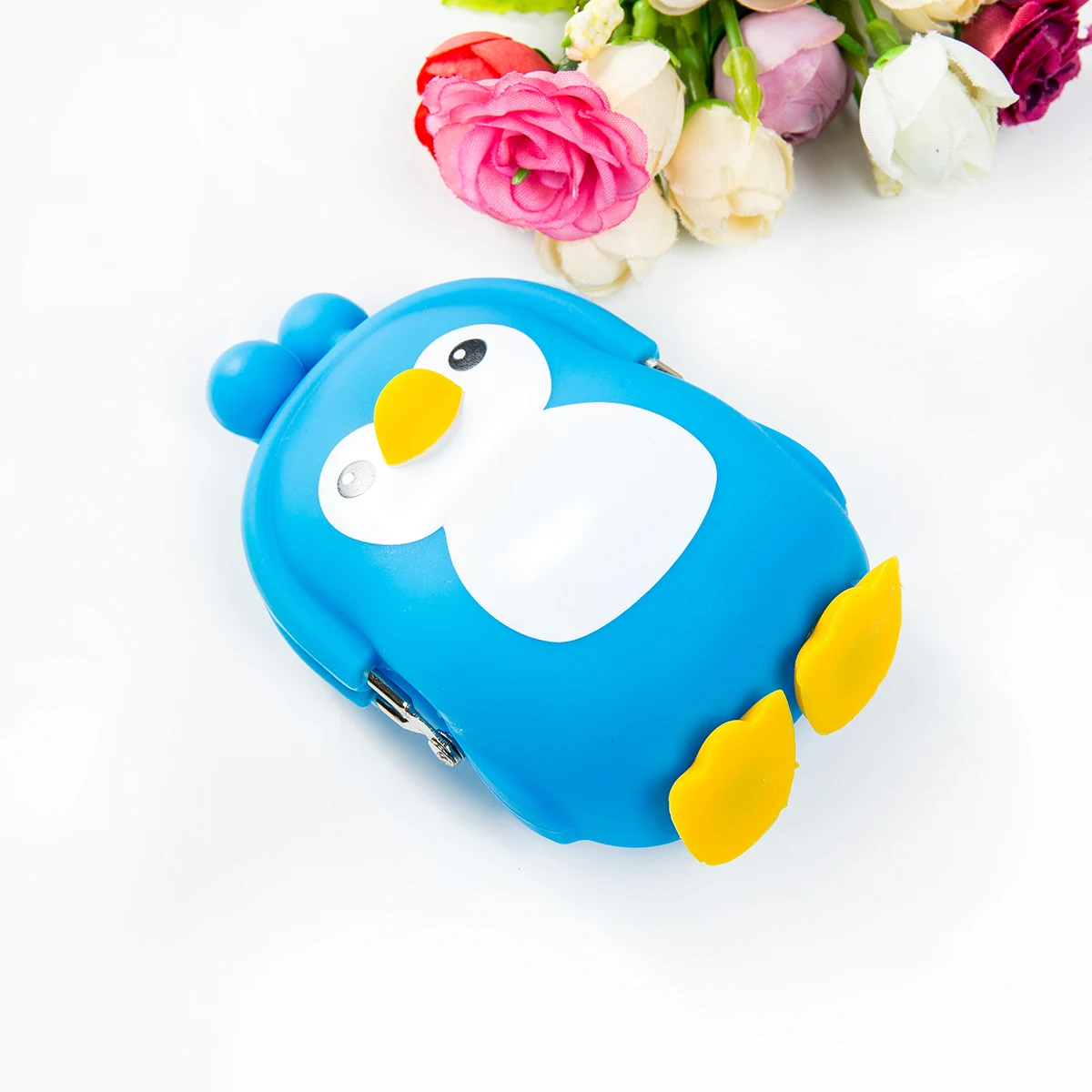 Детский кошелек для мелочи силиконовый 3D с пингвином милый мультяшный маленький