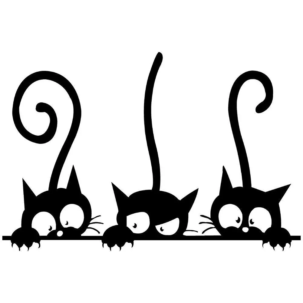 

Three Cats Animal DIY Decoration Removable 3D Wall Window Wall PVC Household Stickers Sticker Home Decals Decor Room Mural M0Y6