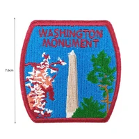 custom embroidered patches personalize logo washington monument promotional gifts giveaway present iron on patch applique