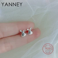 yanney 2022 fashion silver color fun bunny stud earrings fashion woman simple animal jewelry