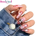 Накладные ногти на Хэллоуин, 24 шт., накладные ногти для наращивания, рождественский подарок, съемный гвоздь, накладные ногти с полным покрытием, искусственный инструмент для дизайна ногтей