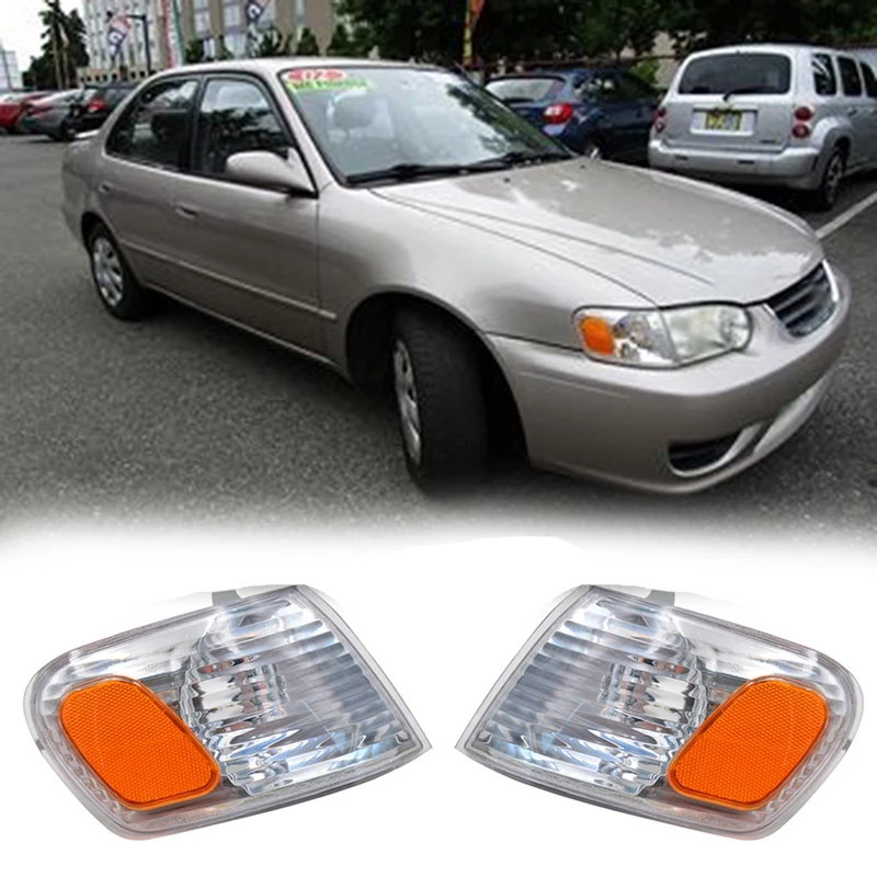 

1 Pair Turn Signal Corner Marker Lights 81510-02070 81520-02070 for 2001-2002 TOYOTA Corolla