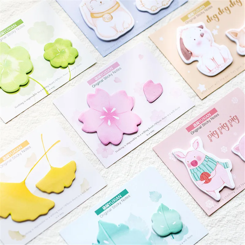 

Cherry Blossoms Self-Adhesive N Times Memo Pad Kawaii Sticker Posted It Planner Sticky Notes Bookmark Notepads Office Stationery