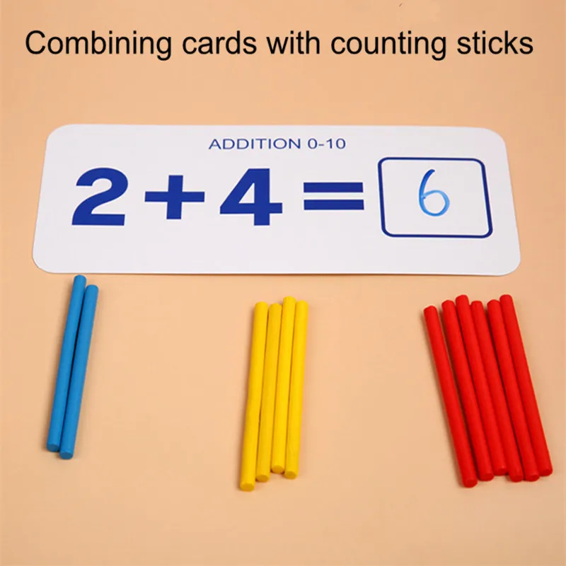 

Math enlightenment teaching aids card counting stick number pairing addition and subtraction operation children toys