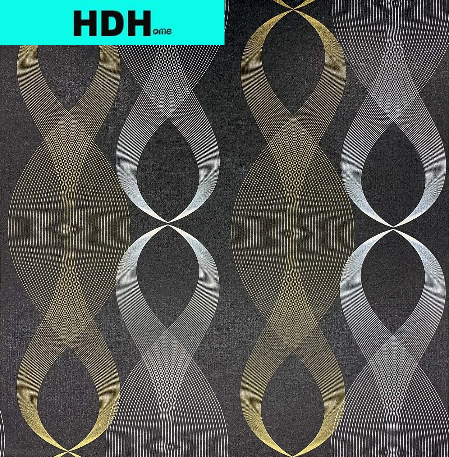 

Black Self Adhesive Wallpaper Geometric Figure Peel and Stick Wallpaper Modern Stripe Silver Gold Furniture Stickers Waterproof