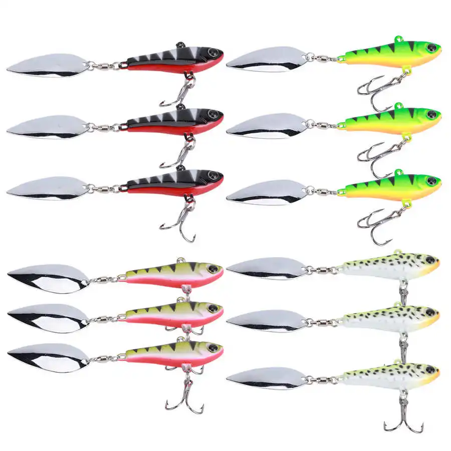 3 шт искусственные рыболовные приманки с блестками вращающийся Алюминий жесткие