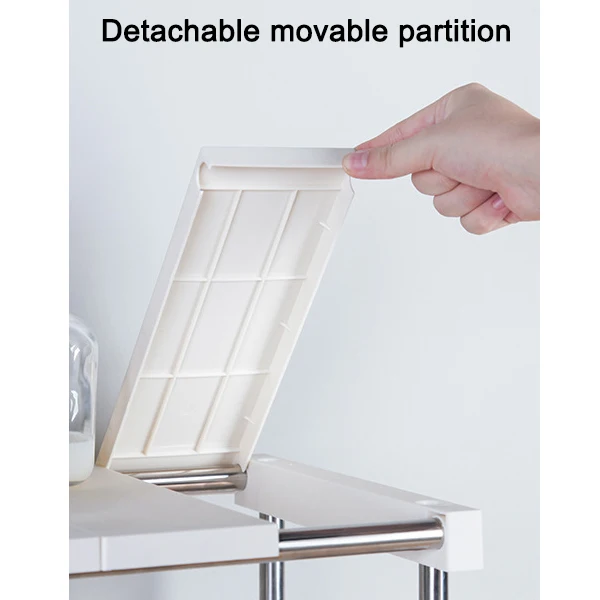 

Kitchen Cabinet Counter Shelf Organizer Expandable Stackable for Dish Sauce BOM666