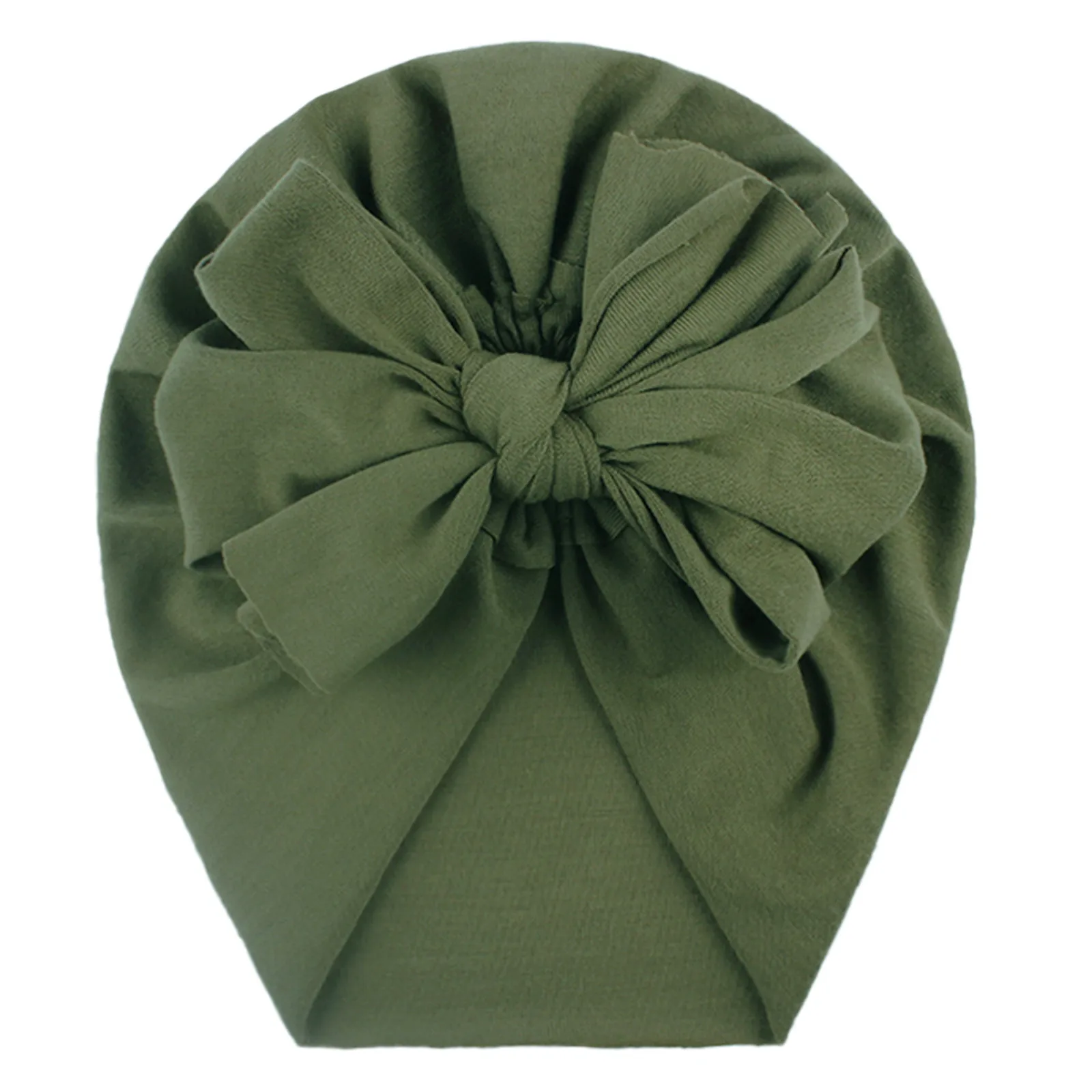 30# Cute Cotton Blend Hair Bow Knot Kids Baby Infant Turban Hat Big Ear Toddler Beanie Caps Headwraps Birthday Gift Photo | Детская