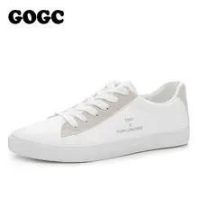 GOGC-zapatillas de deporte blancas vulcanizadas para mujer, zapatos planos de cuero, informales, para primavera y verano, G784, 2022