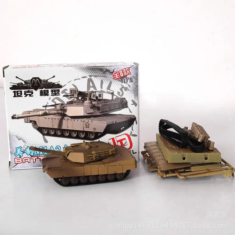 

8pcs/lot 1:72 4D Plastic Assemble Tank Kits World War II Model Puzzle Assembling Military Sand Table Toys For Children