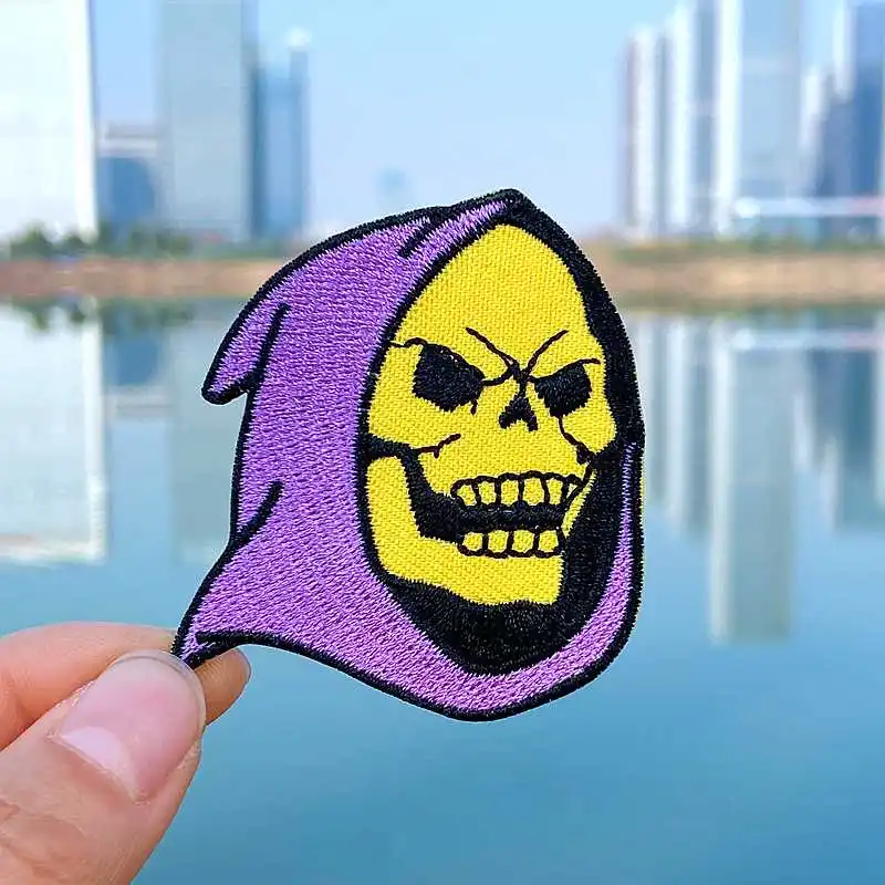 

Prajna Punk Skull Patches Hippie Cartoon Patch Iron On Embroidered Patches For Clothing Animal Patch Sticker On Clothes Applique