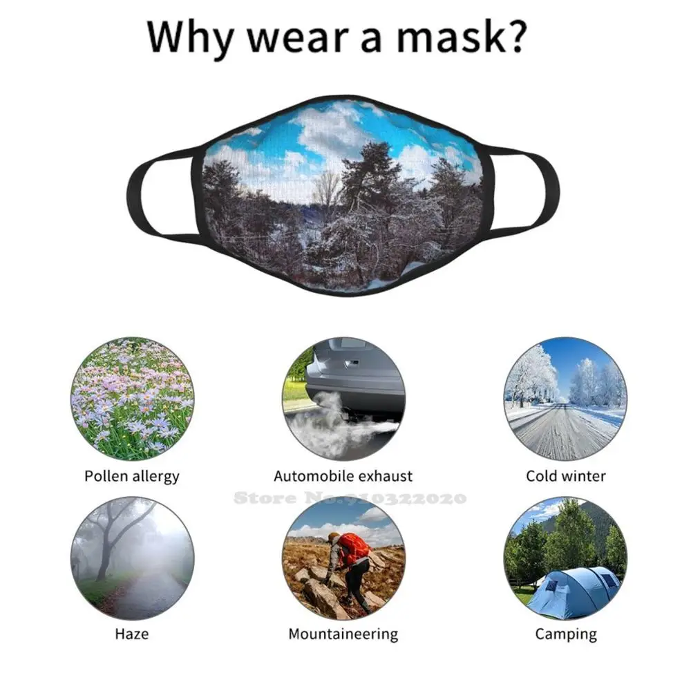 Маска для лица снежная солнцезащитная Зимняя