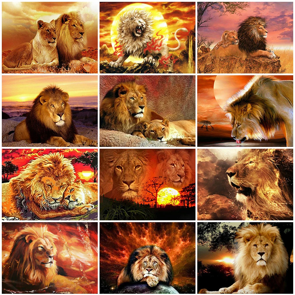 

MomoArt Алмазная вышивка лев 5D DIY Алмазная мозаика животное картины стразами полная выкладка подарок ручной работы Украшение дома