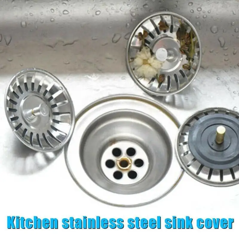 

1pc Steel Kitchen Sink Stopper Plug For Bath Drain Cover Strainer Sink Basin Sinkhole Drainer Water Rubber