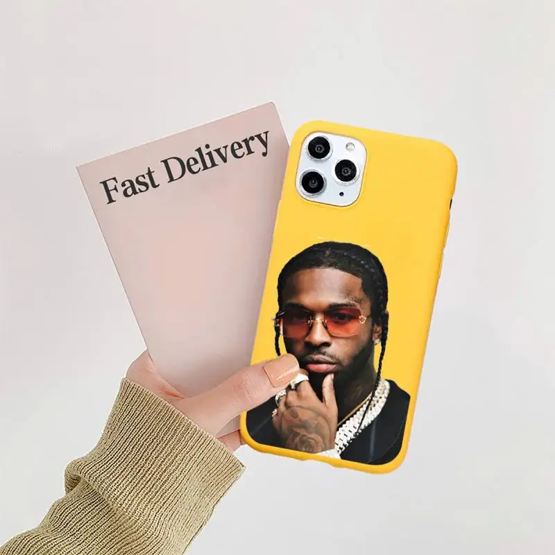 

POP SMOKE Rapper America Phone Case Candy Color for iPhone 6 7 8 11 12 s mini pro X XS XR MAX Plus