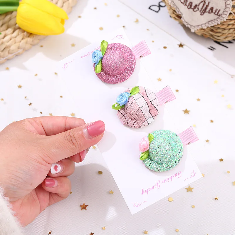 Лидер продаж милая шляпа заколки для волос маленьких девочек Вечерние туфли на