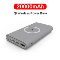 20000mah qi wireless charger power bank external battery pack wireless charging powerbank for iphone11 x xiaomi power bank qi