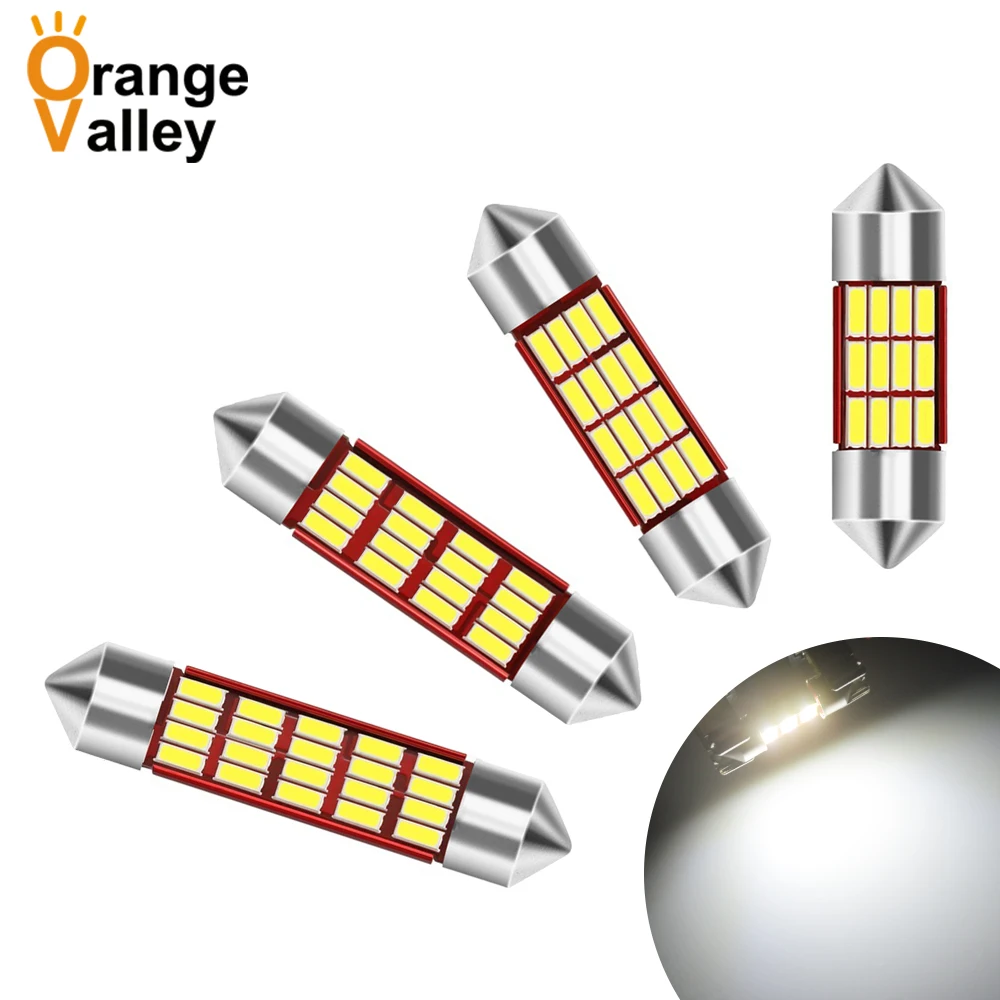 100 шт. Festoon c5w светодиодный 31 36 39 41 мм 12 16 20 светильник 4014 прибор для поверхностного