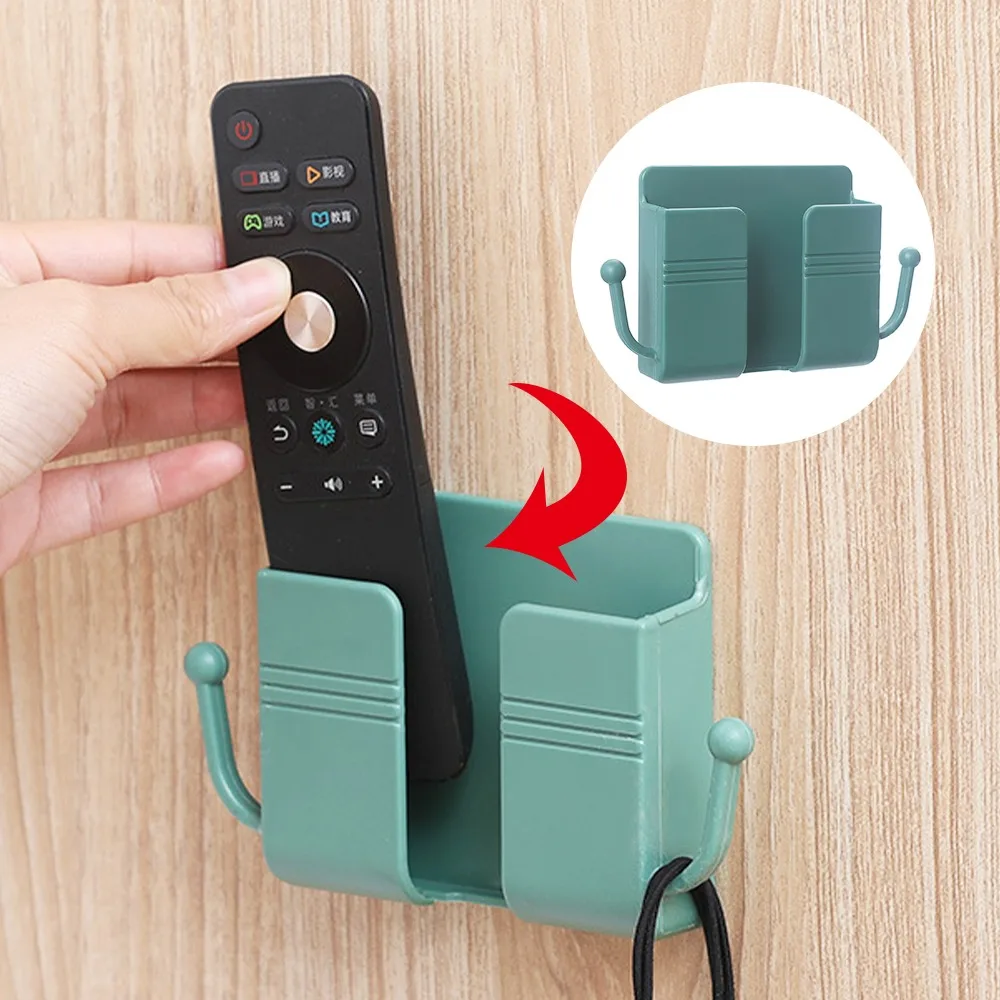 

Wall Mounted Mobile Phone Charging Storage Organizer Plug Remote Control Storage Box Multifunction Holder Rack Bathroom Shelves