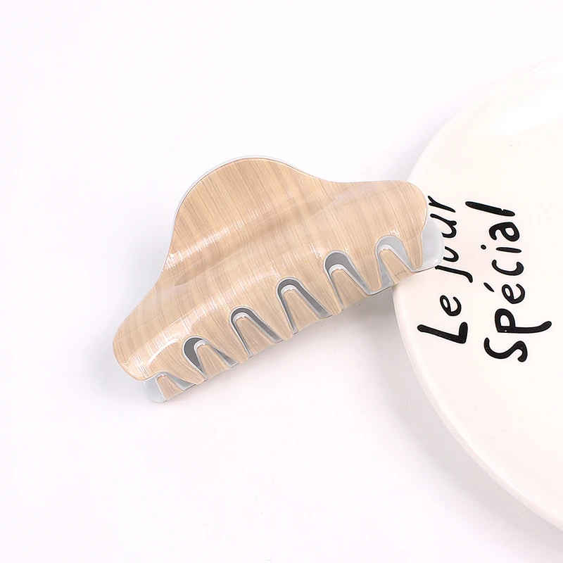 Новый стиль большой искусственный рисунок для девочек заколка краб с деревянным