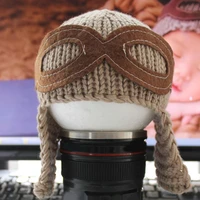 baby cap high quality with blinder casual lovely baby earflap pilot cap for indoor baby hat baby pilot cap