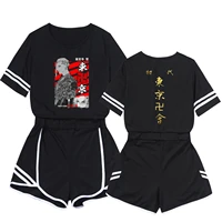 tokyo revengers crop short suit anime cosplay sweet style t short pants two piece set casual tracksuit outfit summer matching