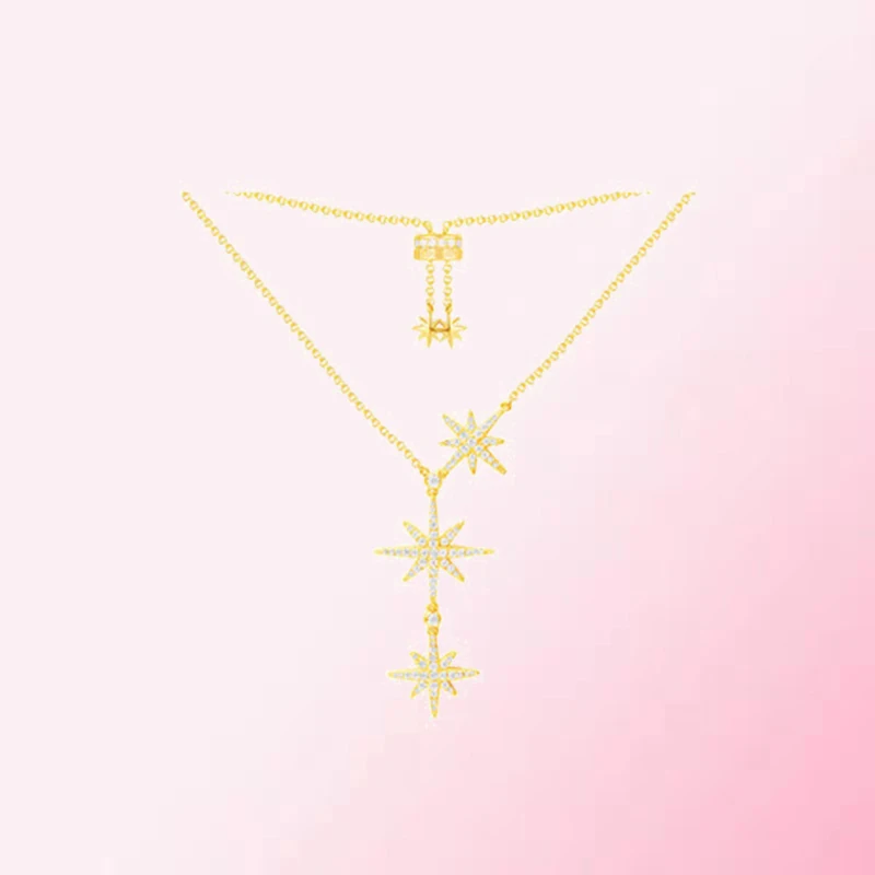 

1:1 Make 925 Sterling Silver Custom Octagonal Star Shiny Fashion Exquisite Necklace