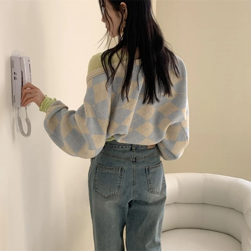 Colorfaith/Новинка 2021 года Женский свитер Сезон осень-зима Модные Элегантные Короткие