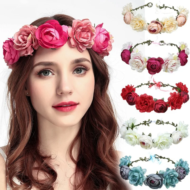 Новая красивая женская цветочная повязка на голову Цветочная корона для