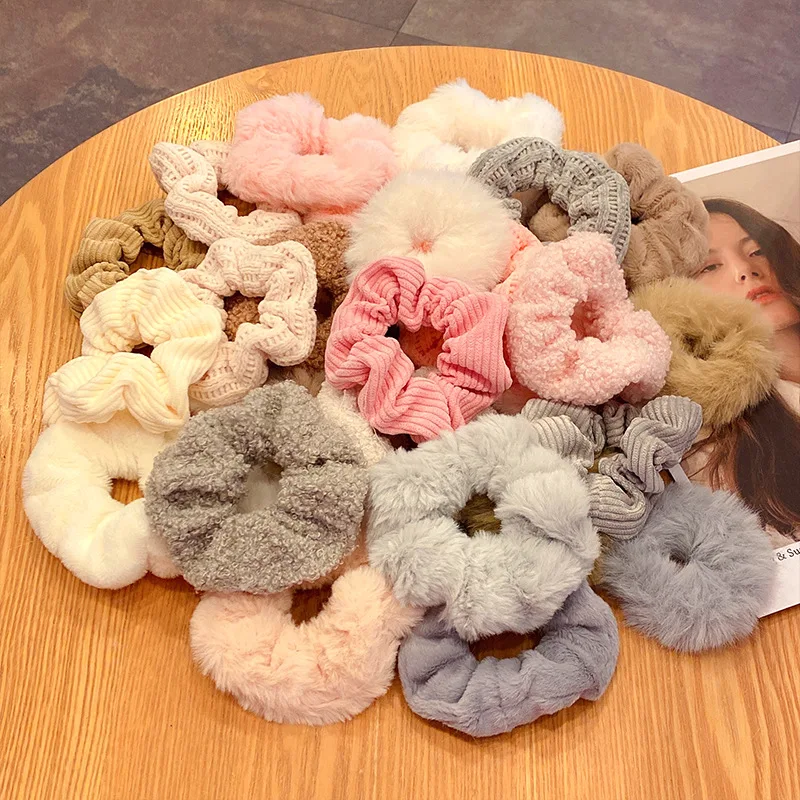 

Cute Sweet Hair Elastic Band Suit Knitted Hair Ring Head Rope Korean Sweet Girl Ponytail Hair Band New Winter Hair Accessories
