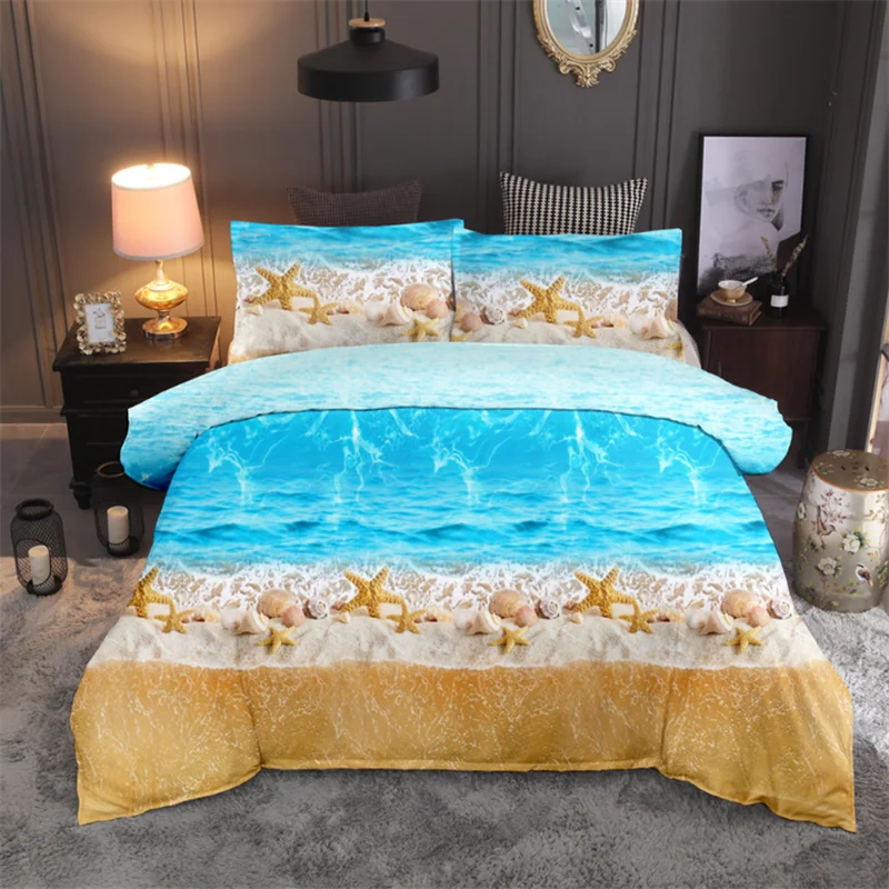 Comforter bedding sets moon marine pattern duvet cover set single size kids bedlinen 3PCS quilt and pillowcase bedclothes | Дом и сад