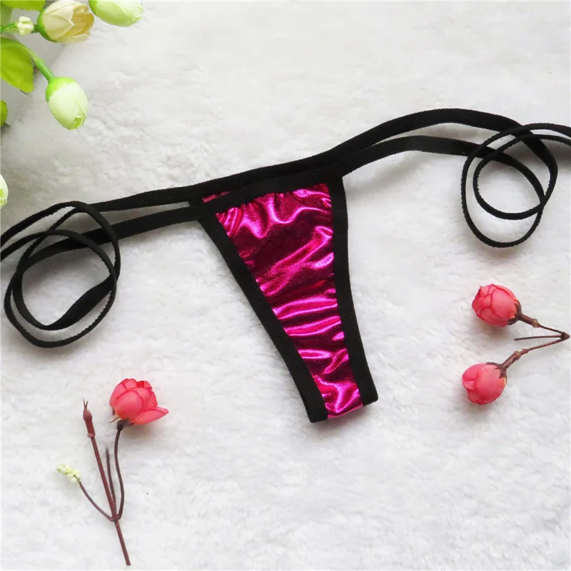 

micro bikini tanga mujer swimwear bikinis biquini tankini sexy lingerie thong Patent leather color Edging Long strip String Lace