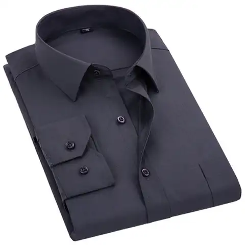 Новинка 2022, мужская рубашка, однотонная, размера плюс, 8XL, черный, белый, синий, серый, Chemise Homme, мужская деловая Повседневная рубашка с длинным...