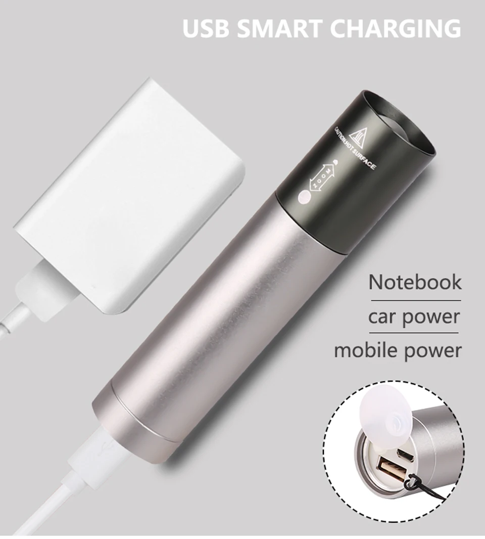 Litwod Z40 светодиодный фонарик cree xhp70 зарядка через usb стрейч зум ударопрочный внешний аккумулятор 18650 перезаряжаемый фонарик