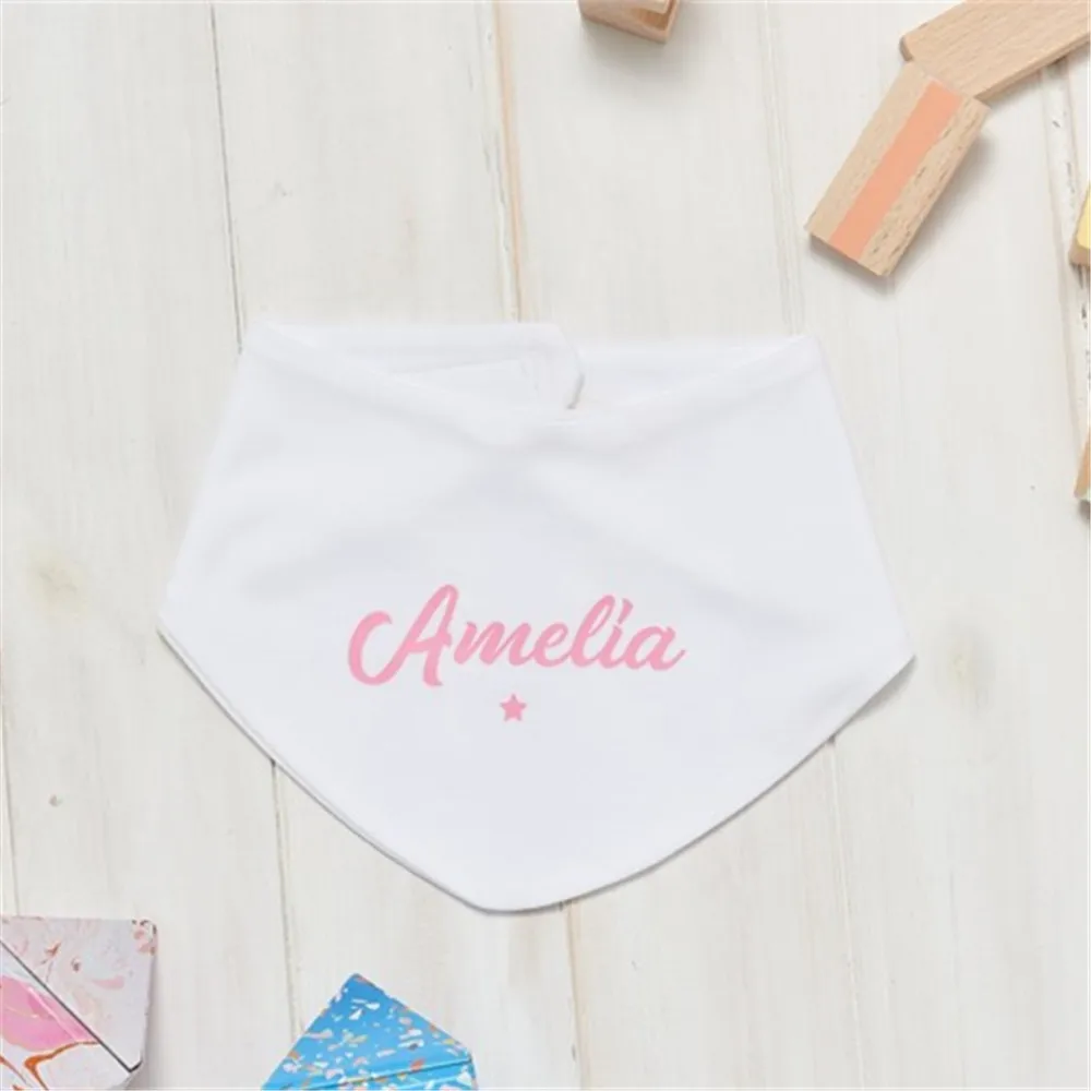 Baberos personalizados con impresi&oacute;n de nombre de beb&eacute;, accesorio para comer, regalos para Baby Shower, Baberos personalizados-0