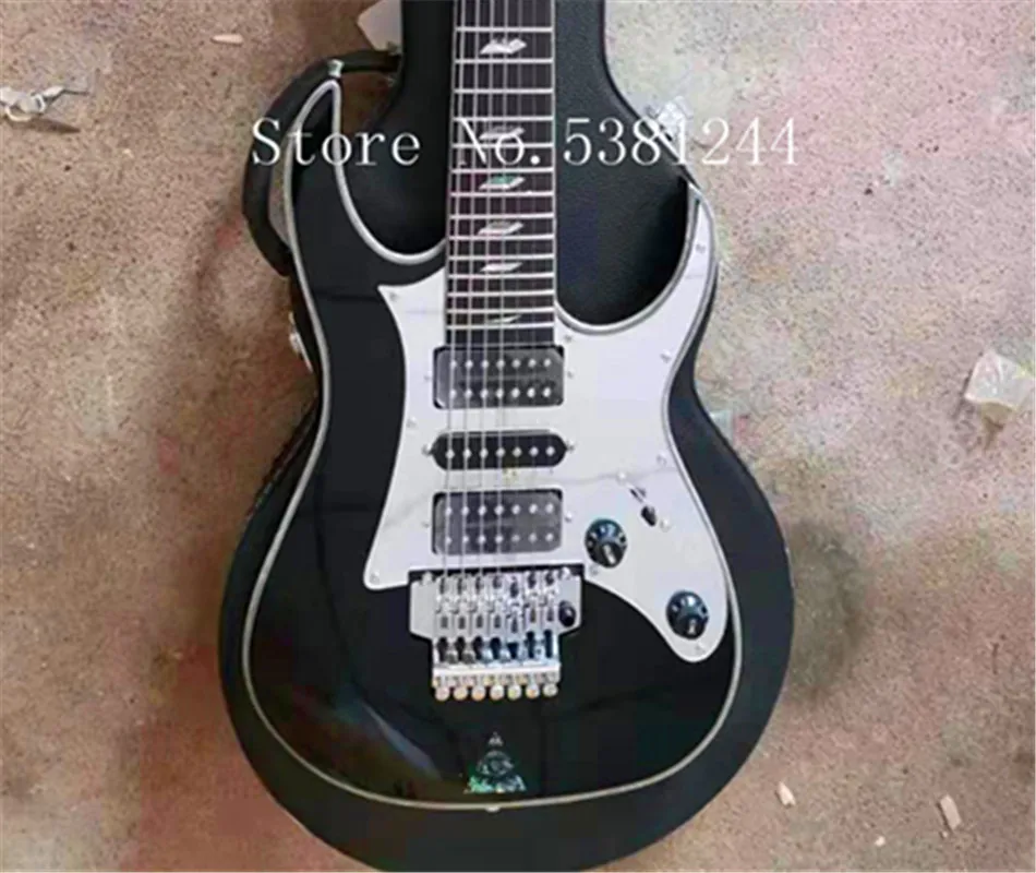 Бесплатная доставка электрогитары 7 струнная гитара черный пикап серебряные
