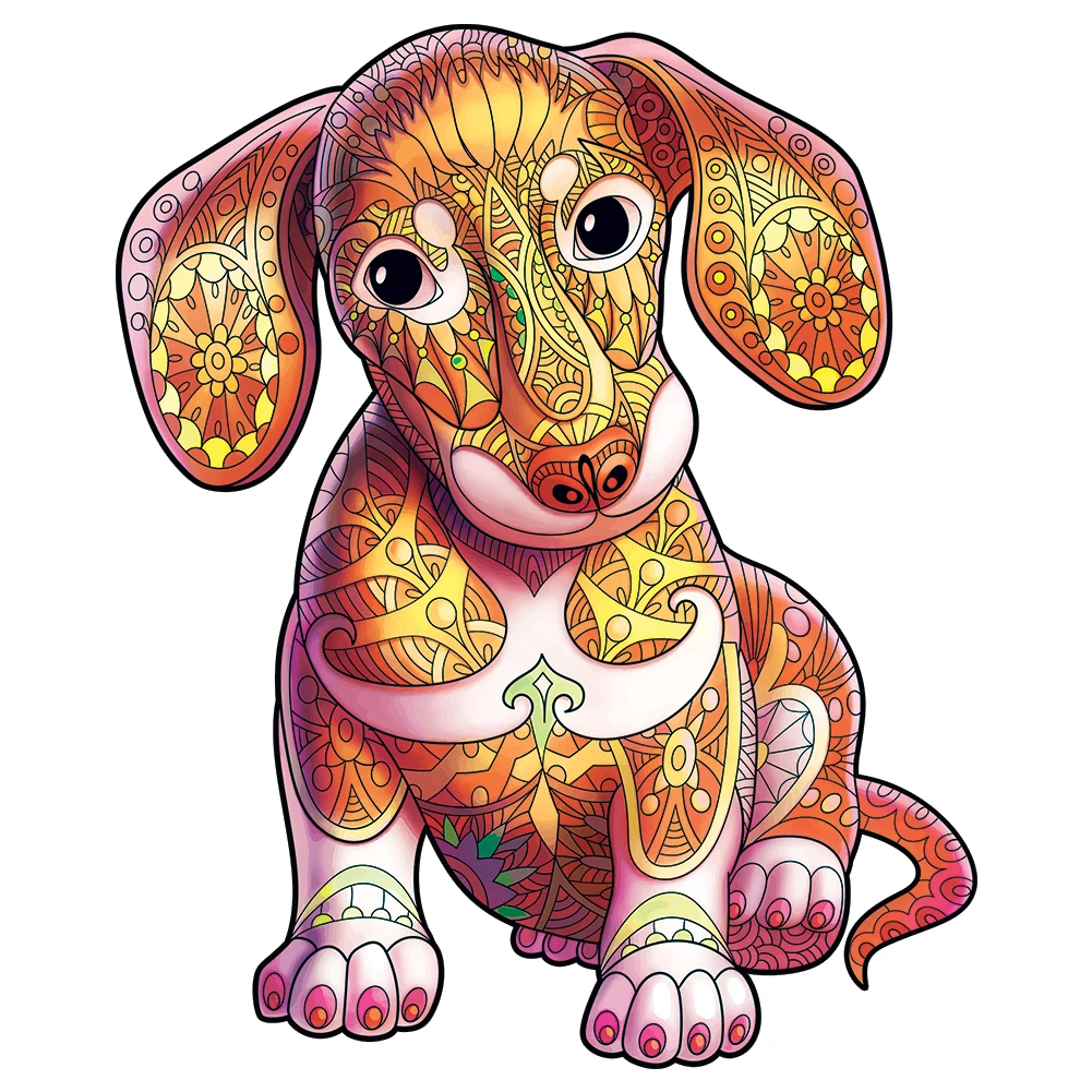 2021 Wooden Animal Jigsaw Puzzles 3D Wolf Fox Owl Tiger Dog Puzzle Wood DIY Crafts Gift For Adults Kids Educational Toy | Игрушки и