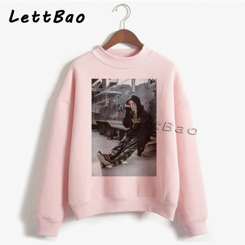1 Billie Eilish толстовки свитер уличная Эстетическая Готическая Moletom Feminino Ullzang Harajuku на заказ Женская толстовка Femme 90s - Цвет: 1