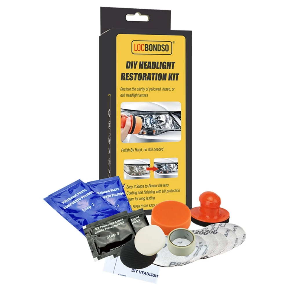 

Headlight Restoration Kit Manual Headlight Cleaner Headlamp Lens Cleaning Kit For Long Lasting Protection Easy Use