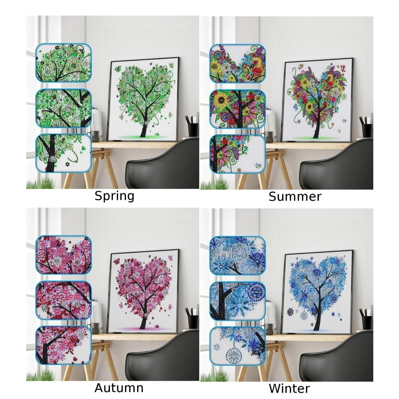 Набор для алмазной живописи сердце Дерево Искусство DIY домашний декор Стразы