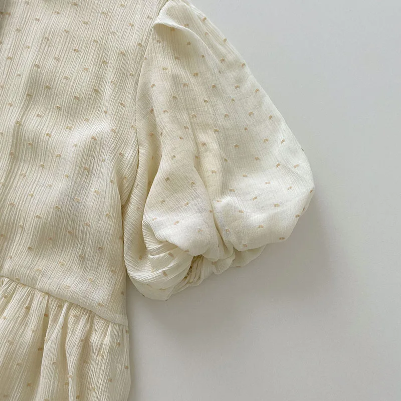 

KUSAHIKI Sweet Dresses for Women Puff Sleeve Turn-down Collar Dress 2021 Summer New Korean High Waist Vestidos De Mujer 6J069