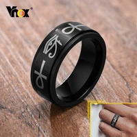 vnox retro egyptian ankh cross life symbol rings for men punk 8mm spinner wedding band casual jewelrystress release jewelry