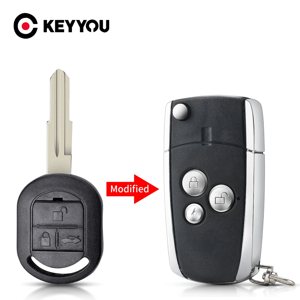 

Модифицированный 3-кнопочный складной дистанционный ключ KEYYOU, чехол для Buick 2003-2005 Excelle HRV для автомобильного ключа Chevrolet, необработанный брел...
