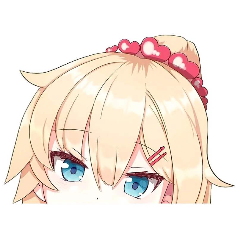 

13cm X 10cm for Akai Haato Peeker Car Sticker DIY Graffiti Decal Occlusion Scratch Waterproof Laptop Windows Decor Yacht RV SUV