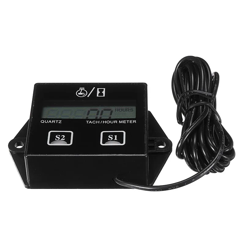 1pc Digital Engine Tach Hour Meter Tachometer RPM Gauge Inductive Waterproof For Gasoline Motorcycle Marine Chainsaw Bike Boat | Автомобили