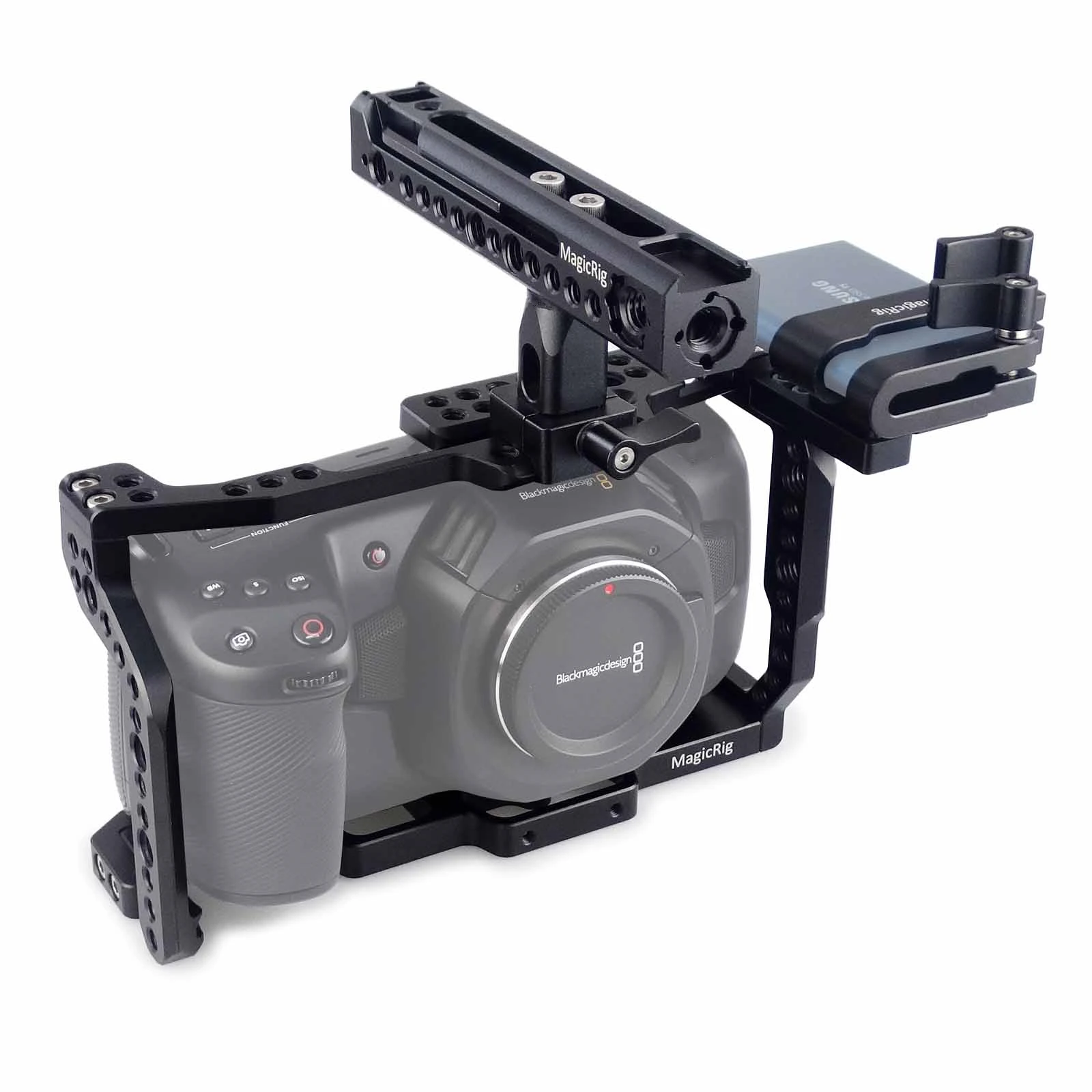 

MAGICRIG BMPCC 4K & 6K Cage for Blackmagic Design Pocket Cinema Camera 4K & 6K with Rotating NATO Handle, T5 SSD Holder