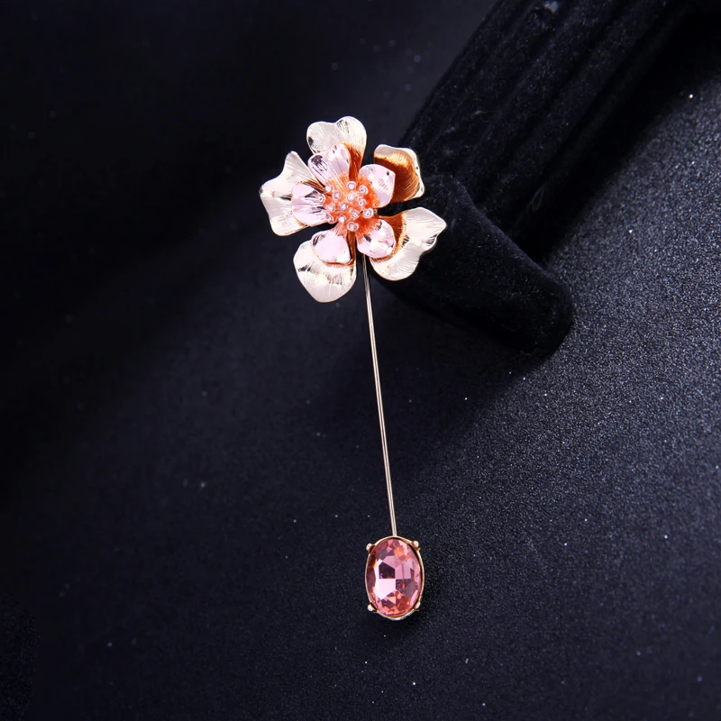 Модные броши в виде цветка из сплава с кристаллами для женщин, AliExpress,, ювелирные изделия в подарок
