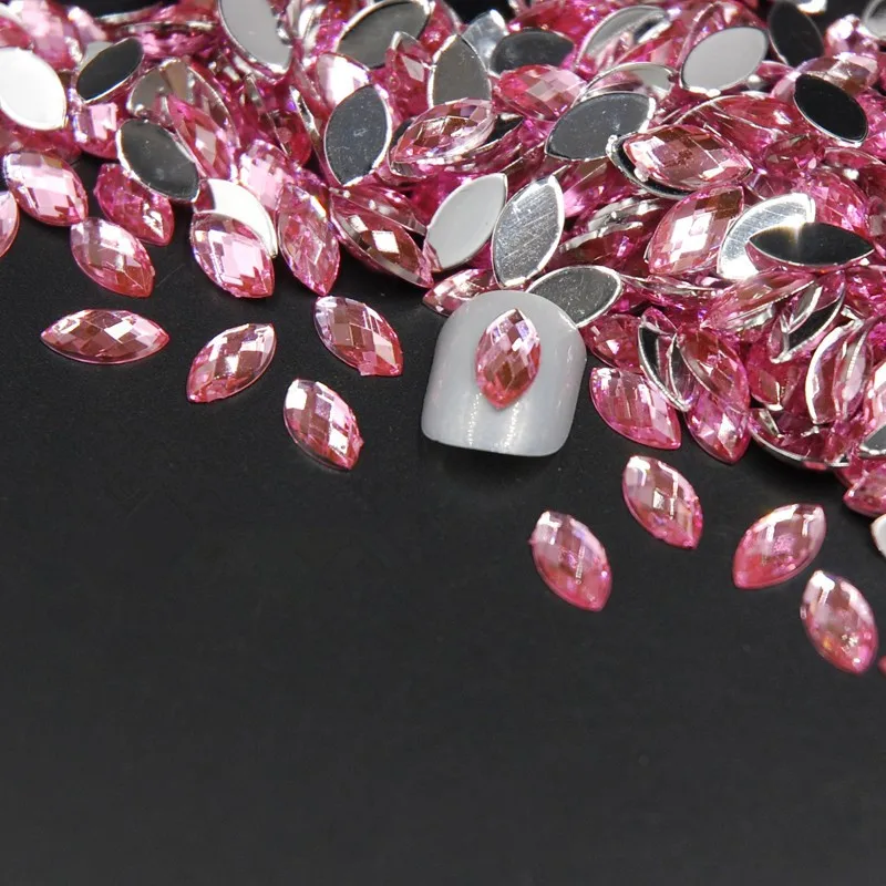 Новинка 200 шт. Блестки для ногтей светло розовые конские глаза дизайнерские камни