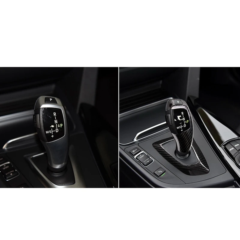 

Carbon Fiber Gear Shift Panel Frame Cover Trim Center Console Gear Head Knob Overlay for BMW 1 2 3 4 Series F20 F21