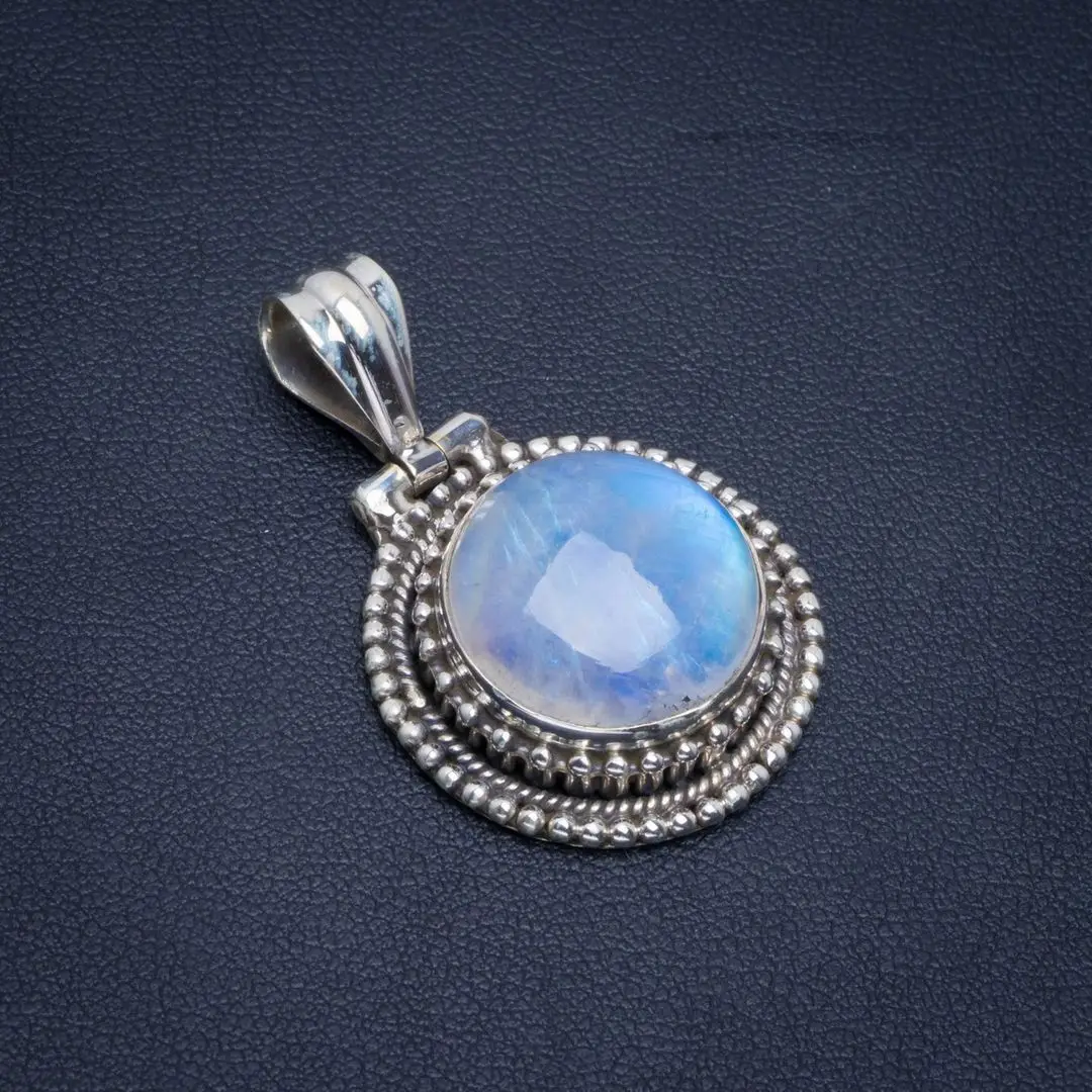 Натуральный Радужный Лунный Камень ручной работы уникальный 925 пробы серебряный